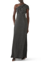 Asymmetric Diamante Maxi Dress