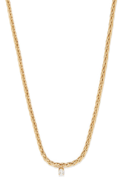 Collier Palmier Floating Diamant Necklace, 18K Yellow Gold & Diamond