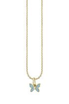 Kids Butterfly Necklace, 14k Yellow Gold