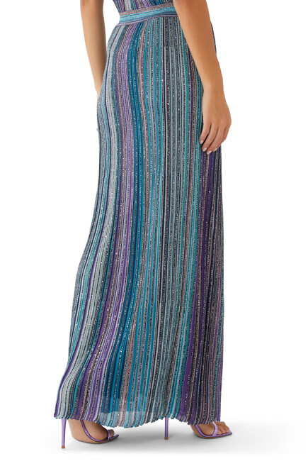 Sequinned Knit Maxi Skirt