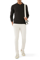 Long-Sleeve Knit Polo Shirt