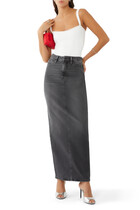 Denim Tube Maxi Skirt