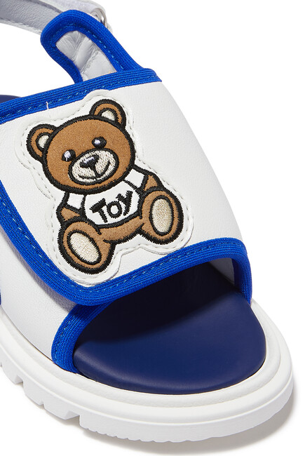 Kids Teddy Bear Logo Velcro Sandals