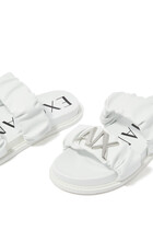 Aretha Ruched Strap Slides