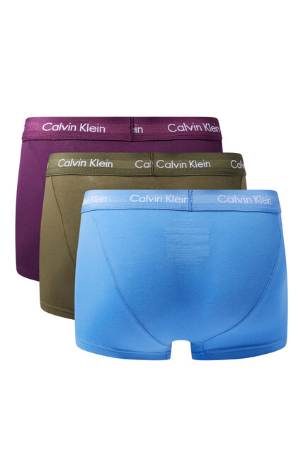 Low Rise Cotton Stretch Trunks, Set Of 3