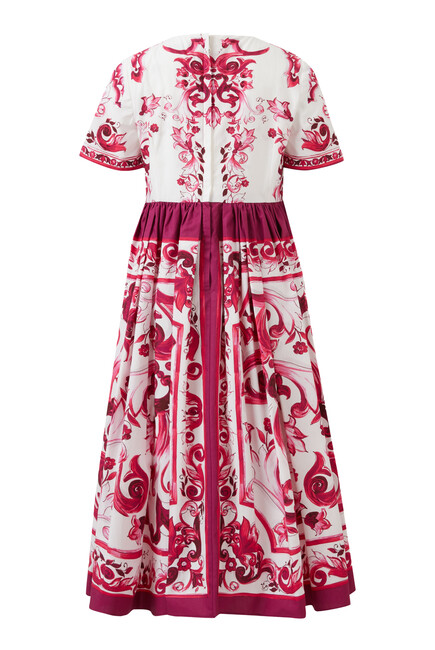 Majolica Print Cotton Long Dress