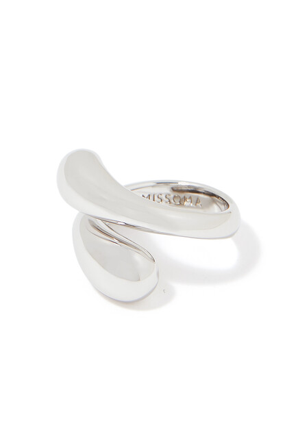 Savi Sculptural Crossover Ring, 18k Recycled Gold-Plated Vermeil & Recycled Sterling Silver
