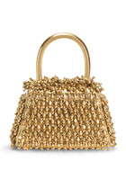 Gold Crystal Embroidery Micro Bag