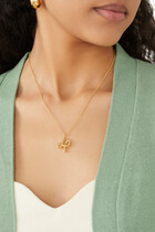 Curly Molten Initial Pendant Necklace, 18K Gold Plated Recycled Sterling Silver