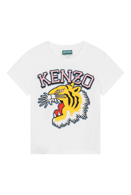 Kids Varsity Tiger Logo Print T-Shirt