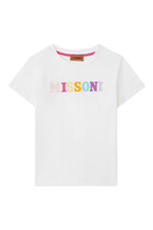 JG SS T-SHIRT W/ BRANDING ON FRONT, BANDS ON HEM:WHITE:4Y:White:12Y
