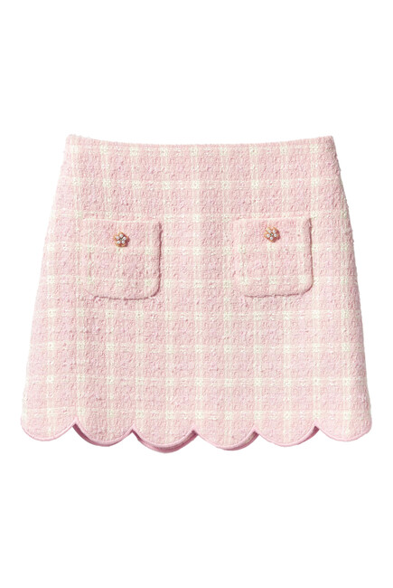 Kids Check Boucle Skirt