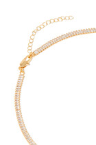 Teagan Tennis Necklace, Vermeil on Sterling Silver & Cubic Zirconia Stones