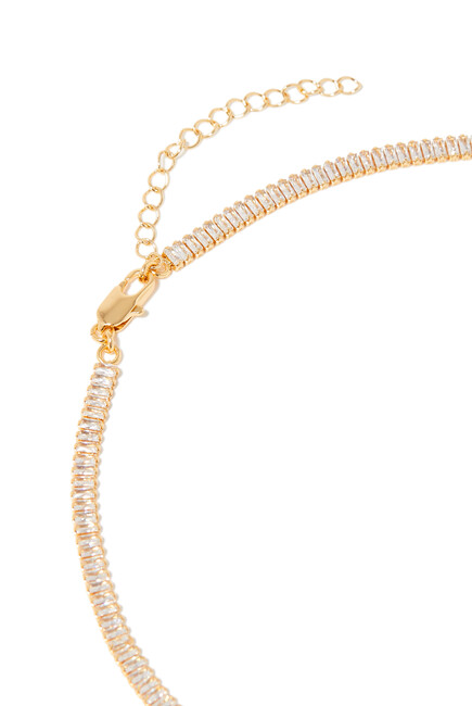 Teagan Tennis Necklace, Vermeil on Sterling Silver & Cubic Zirconia Stones