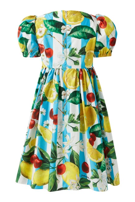 Kids Lemon-Print Cotton Dress