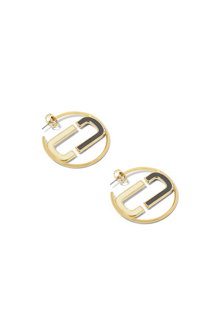 Large Enamel Hoop Earrings