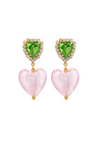 Darling Nikki Earrings, Gold-Plated Brass & Swarovski Crystals, Murano Glass