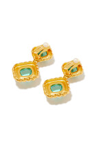 Carlotta Drop Earrings, 24k Gold-Plated Brass & Quartz