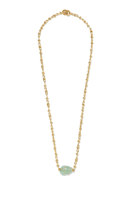 Amarre Long Necklace, Gold-Plated Metal & Crystal