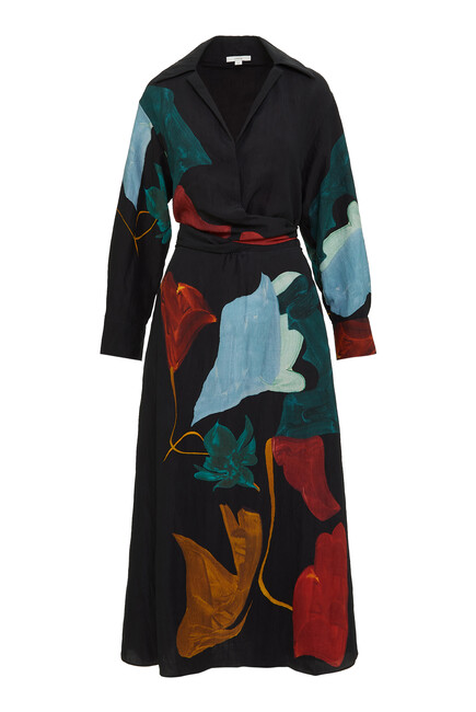 Abstract Painted Wrap Dress