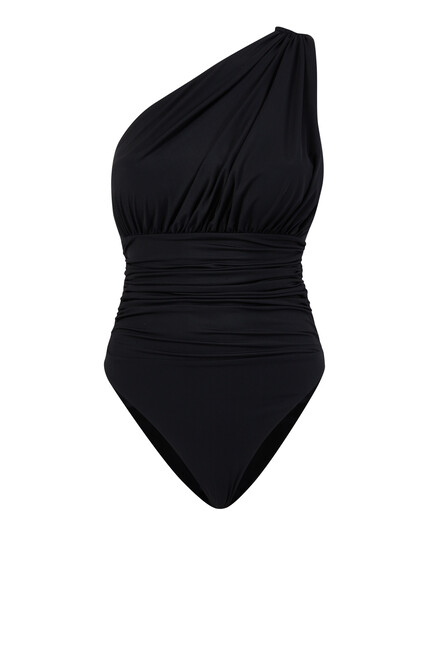 Penny Ruched One-Shoulder Swimsuit