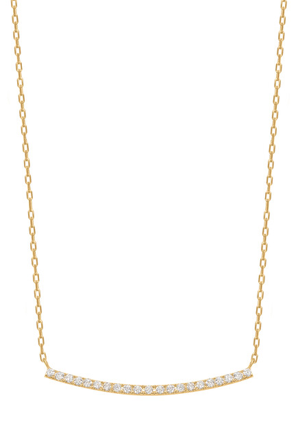 Curve Full Medium Necklace, 18k Yellow Gold with Diamonds