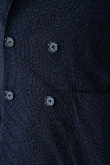 Slim Fit Jacket in Micro Patterned Cotton