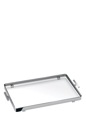 Chrome Trimmed Glass Tray