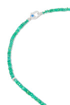 Mystery Beaded Necklace, 14k White Gold & Opals