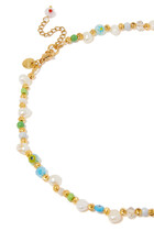 Ferris Bueller Choker, 24k Gold-Plated Beads & Fresh Water Beads