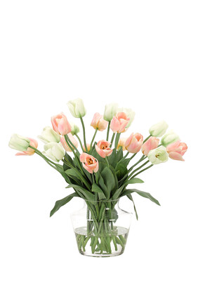 Tulips in Glass Vase