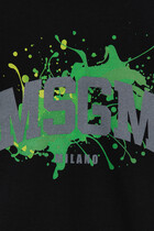 JB T-shirt SS w MSGM Logo w Splash Print:GREY:8Y