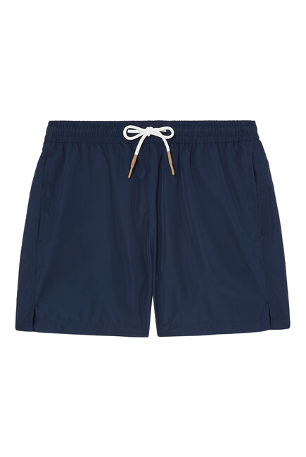 Solid Drawstring Swim Shorts