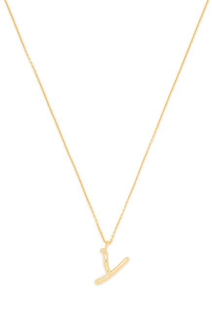 Y Initial Pendant Necklace, 18K Gold-Plated Sterling Silver