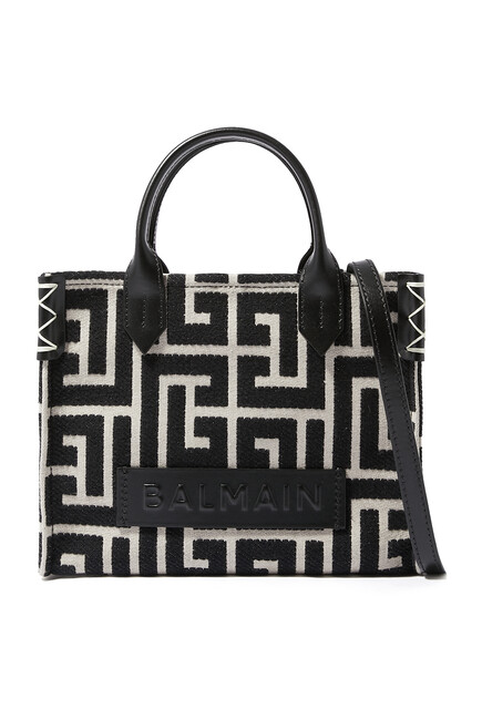 B-Army Monogrammed Jacquard and Leather Tote Bag