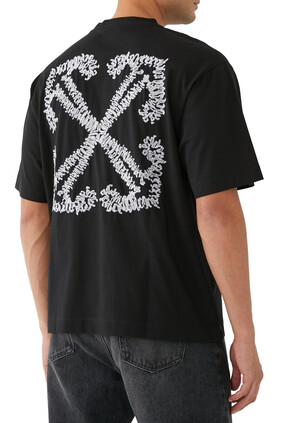 Bling Stars Arrow printed cotton T-shirt in black - Off White