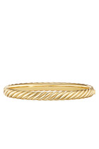 Sculpted Cable Bangle Bracelet, 18k Yellow Gold