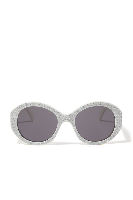 Bold 3 Dot Embellished Round Sunglasses