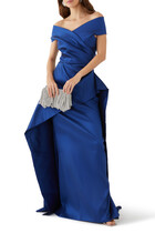 Off Shoulder Stretch Gazar Gown