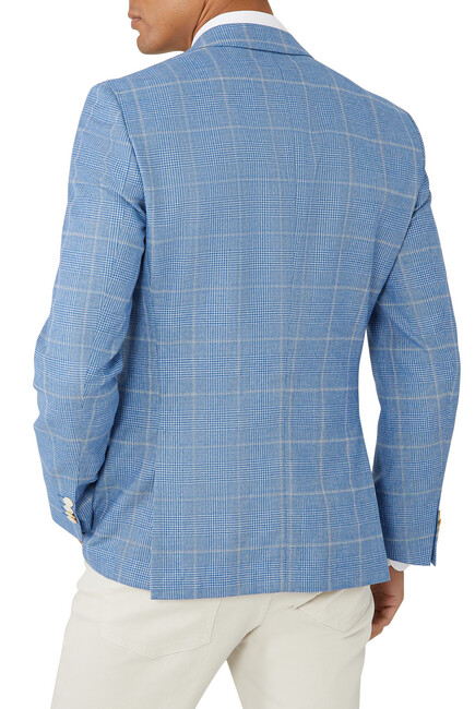 Slim-Fit Checkered Suit Jacket