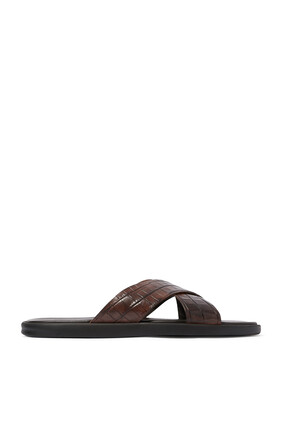 Mykonos Flat Leather Sandals