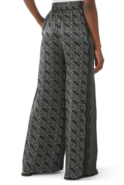 Wide-Leg Silk Wide-Leg Pants