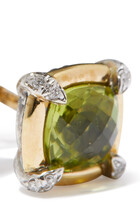 Petite Chatelaine® Stud Earrings with Peridot, 18k Yellow Gold Bezel and Pavé Diamonds