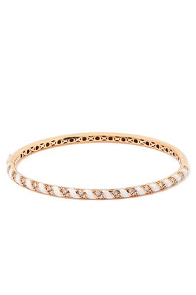 Tornado Bracelet, 18k Rose Gold with Enamel & Diamonds