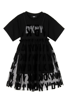 Two-in-One Logo Print Dress
