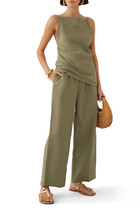 Ida Linen Wide-Leg Pants