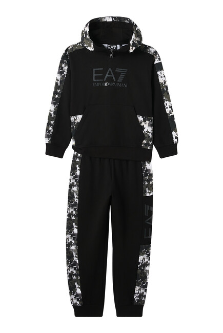 Kids EA7 Camo Logo Hoodie