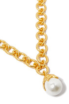 Gemma Necklace, 24k Yellow Gold-Plated Brass & Pearl