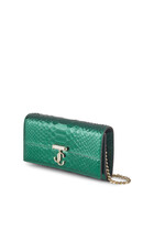 Avenue Metallic Leather Wallet With Chain