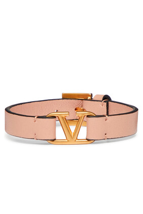  VLogo Leather Bracelet
